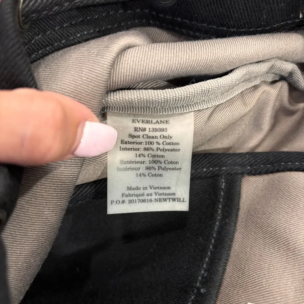 Everlane Modern Twill Snap Backpack Women Black Canvas Medium Minimalist